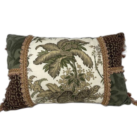 Luxury Decorative Rectangle PALM TREE Fringe, Chenille, Custom Made ~2 Available - Picture 1 of 10